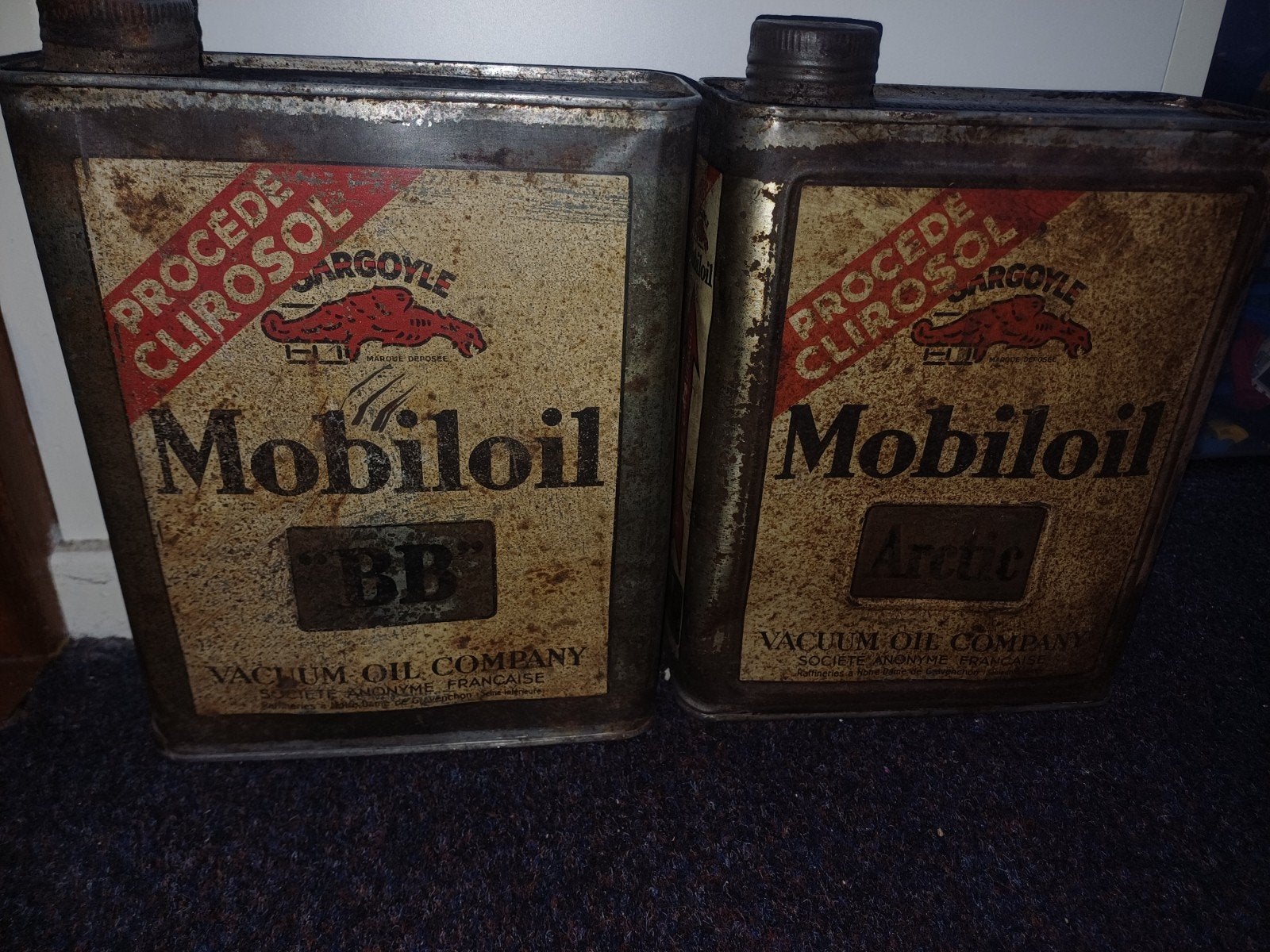 mobiloil olieblik, Ophalen of Verzenden, Gebruikt, Overige
