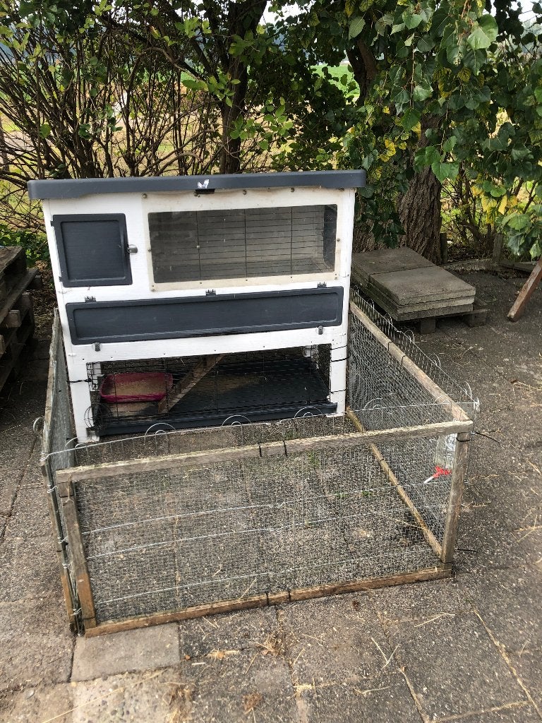 Konijnhok Ferplast Grand Lodge 2 verdiepingen buiten ren, Ophalen, Kooi, 90 cm of meer, Konijn