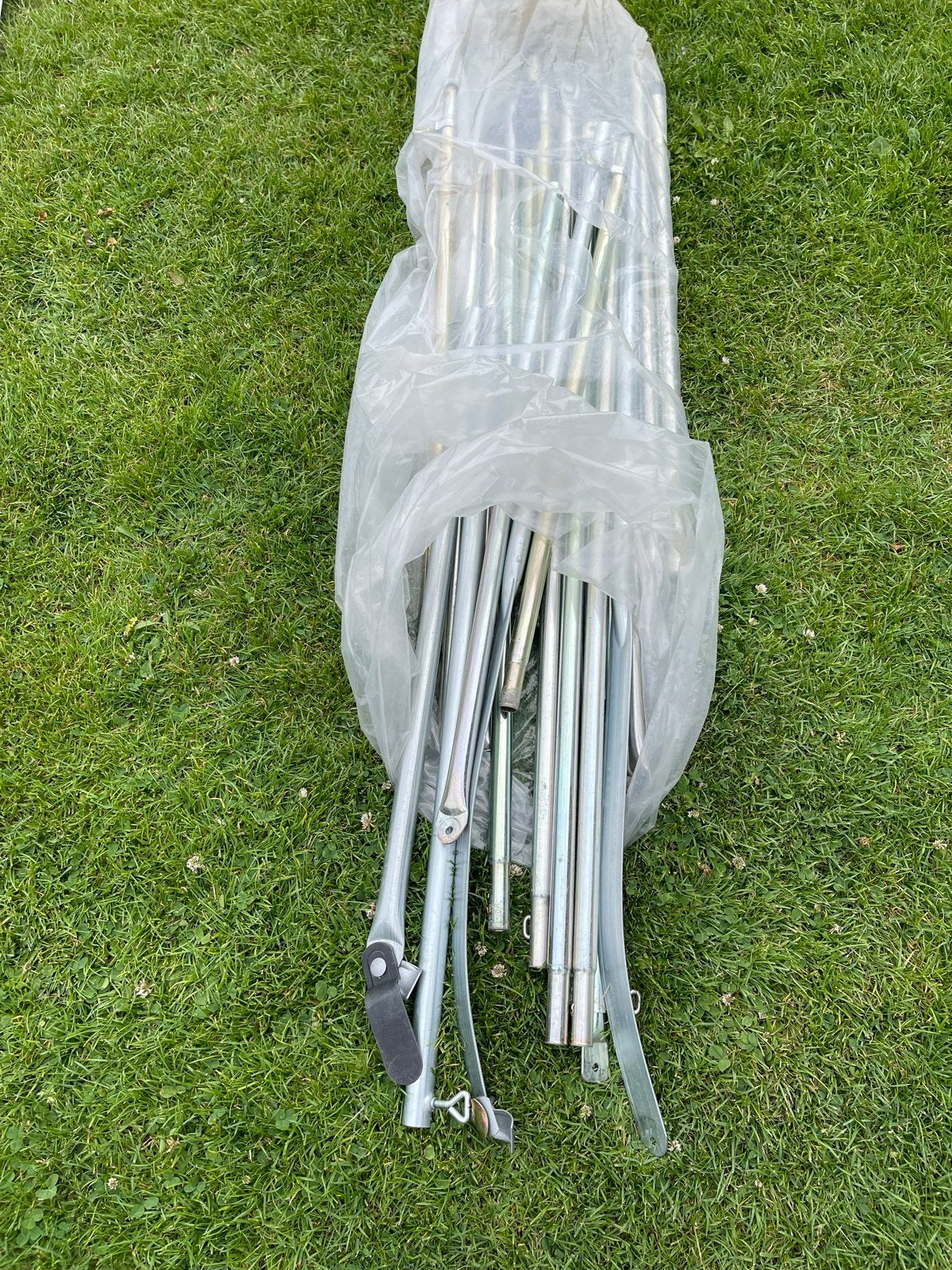 Luifel zonder pees met stokken - 4.50 x 2.06 m, Caravans en Kamperen, Voortenten en Luifels, Ophalen, Gebruikt