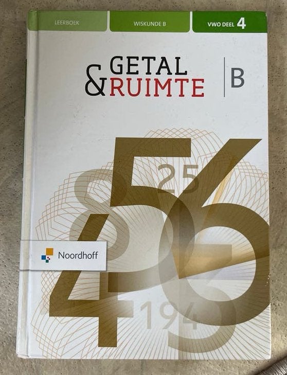 Getal & Ruimte VWO deel 4 Wiskunde B Leerboek, Ophalen of Verzenden, Zo goed als nieuw, VWO, Wiskunde B