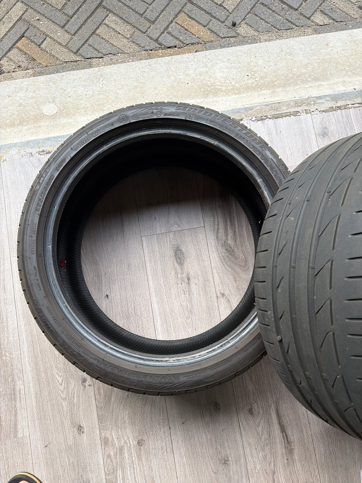 2x Bridgestone Potenza S001 255/35R19 96Y Zomerbanden, 19 inch, Gebruikt, 255 mm, Ophalen of Verzenden