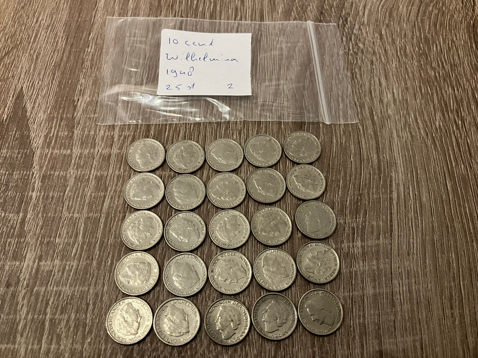 10 cent gulden 1948 jaar 25 stuks., Ophalen of Verzenden, Koningin Wilhelmina, 10 cent, Setje