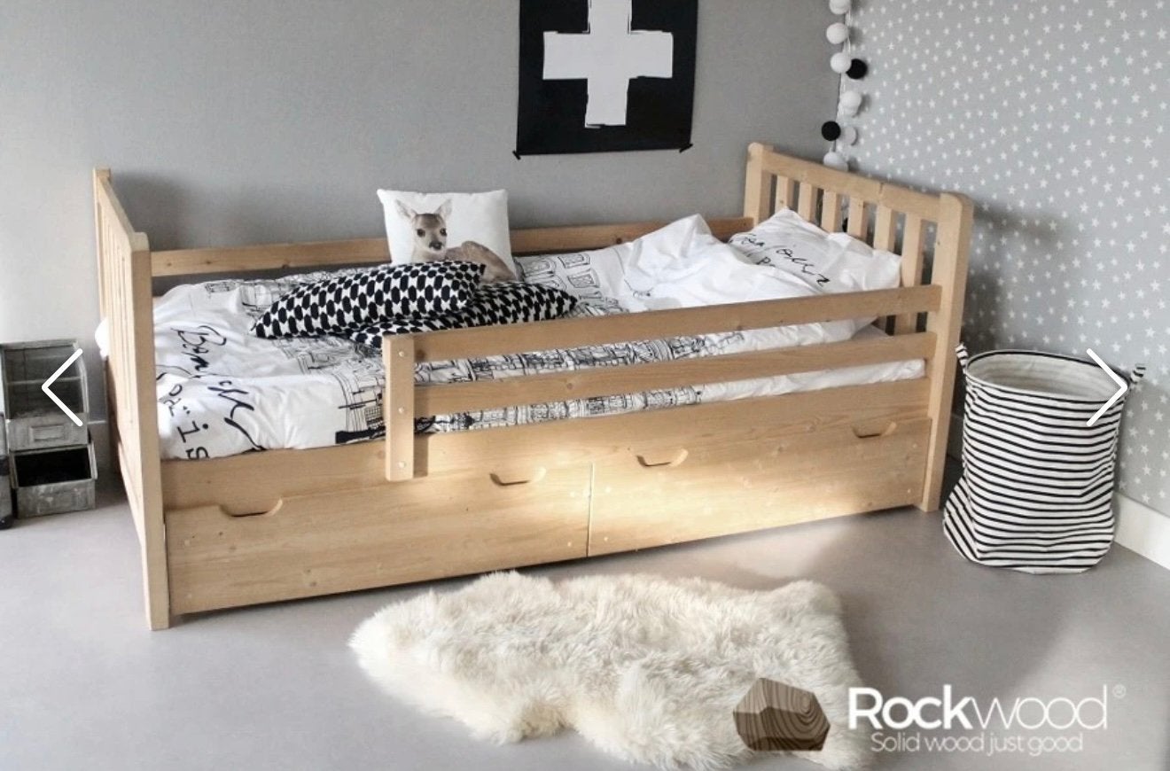 Rockwood eenpersoons houten kinderbed, Ophalen, 90 cm, Eenpersoons, Zo goed als nieuw