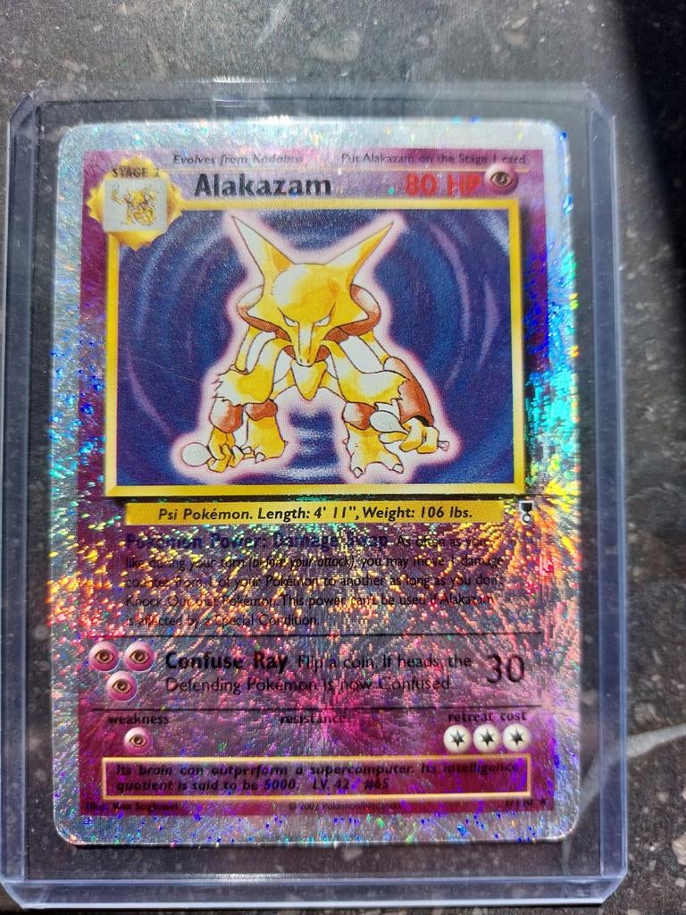 Reverse Holo Alakazam Legendary Collection Pokémon Kaart, Ophalen, Gebruikt, Losse kaart, Foil