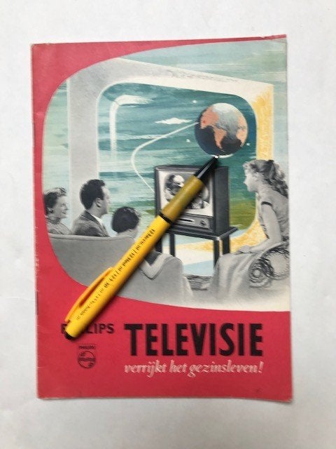 Philips folders 1950 televisie en 1956 radio, Ophalen of Verzenden, Gelezen, Folder