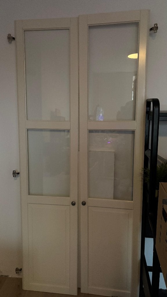 IKEA Liatorp deuren met glas - 2 stuks, Ophalen, Minder dan 50 cm, Gebruikt, Overige houtsoorten