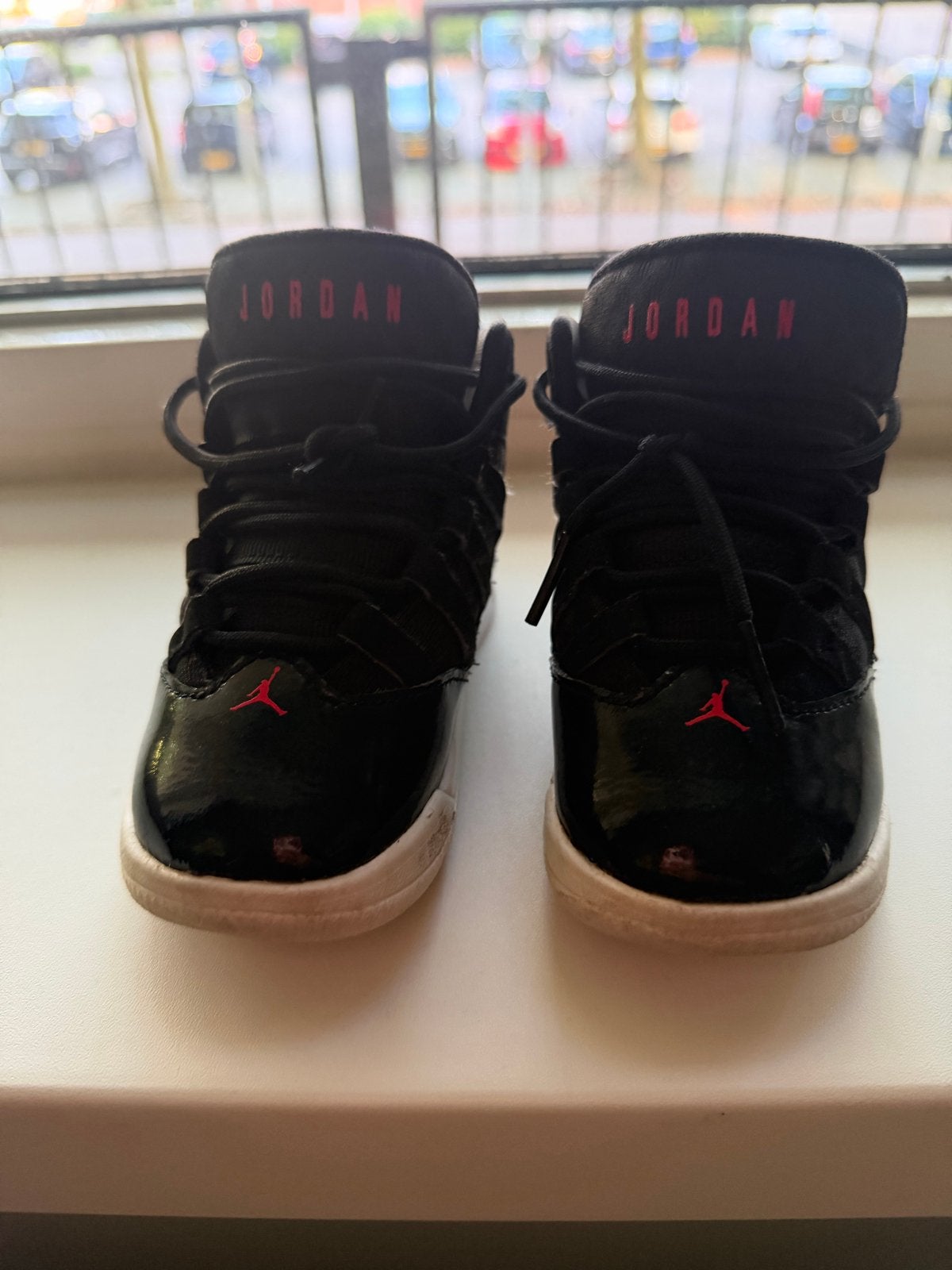 Jordan babyschoentjes zwart/rood m 23,5, Ophalen of Verzenden, Gebruikt, Jongetje of Meisje, Schoentjes