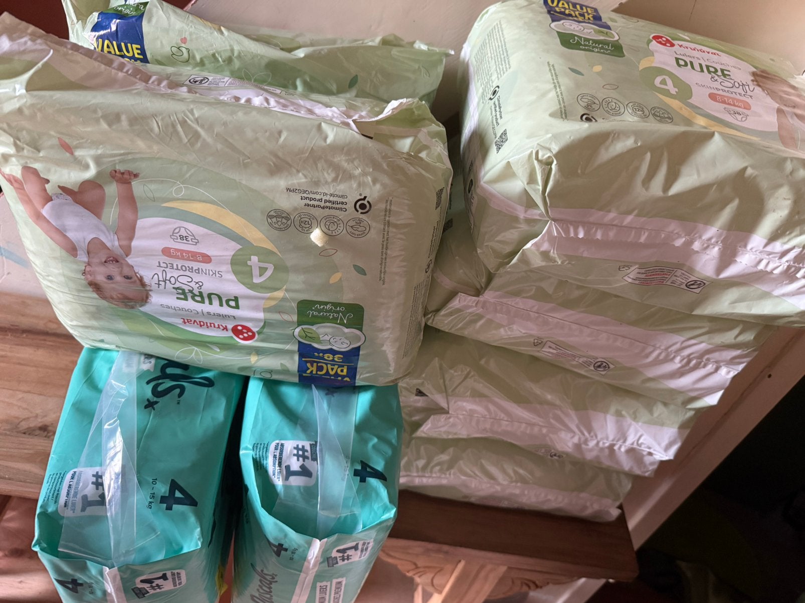 5 pakken luiers maat 4 kruidvat pure & soft, Ophalen of Verzenden, Nieuw, Overige typen