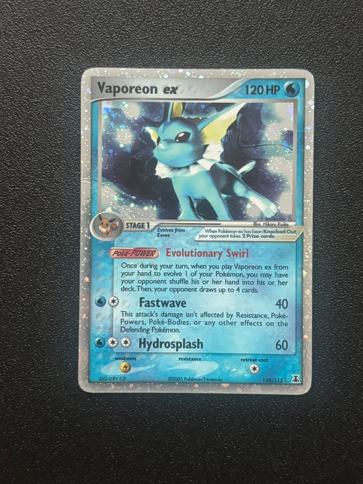 Vaporeon ex 110 Delta Species (Lightly Played), Hobby en Vrije tijd, Ophalen of Verzenden, Zo goed als nieuw
