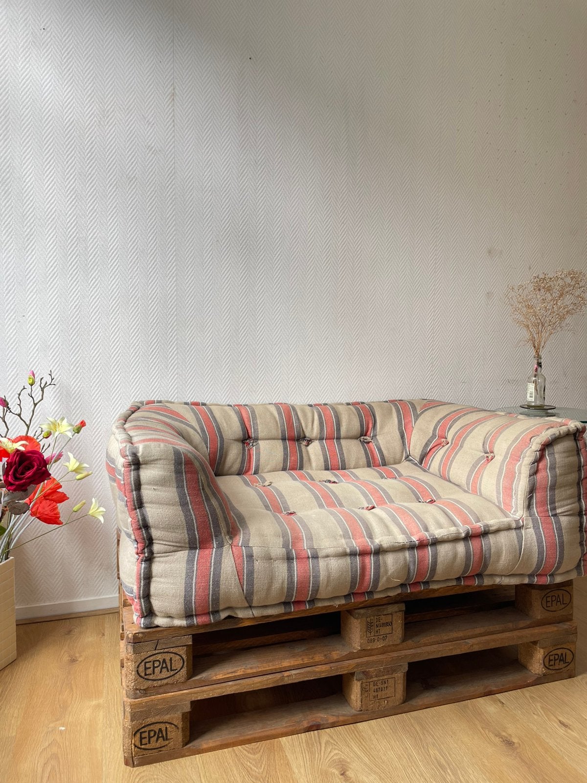 SKLUM bank pallets tweezit, Ophalen, Minder dan 75 cm, Tweepersoons, Zo goed als nieuw