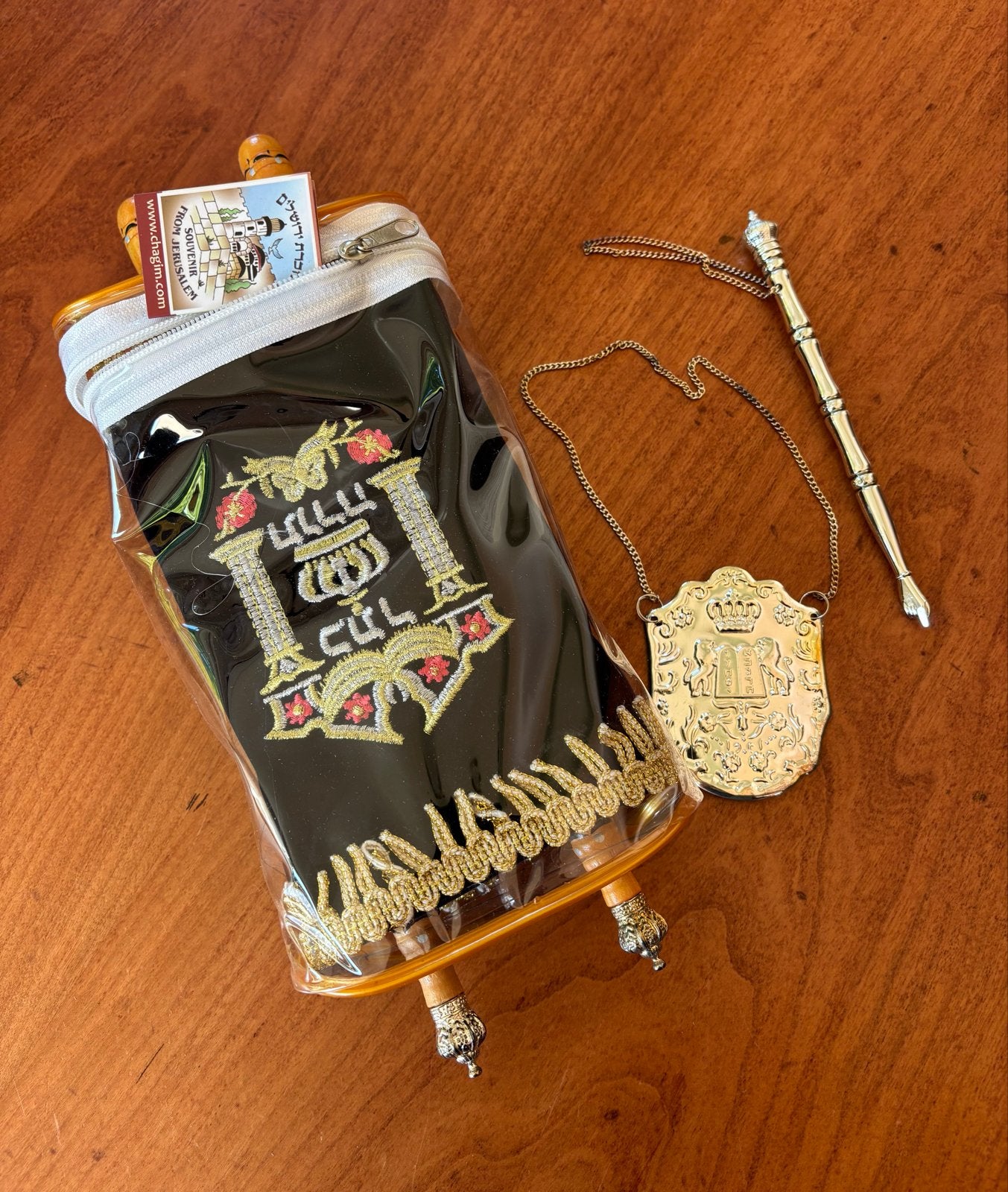 Joodse blauwe Torah rol Souvenir uit Jeruzalem, Antiek en Kunst, Ophalen of Verzenden
