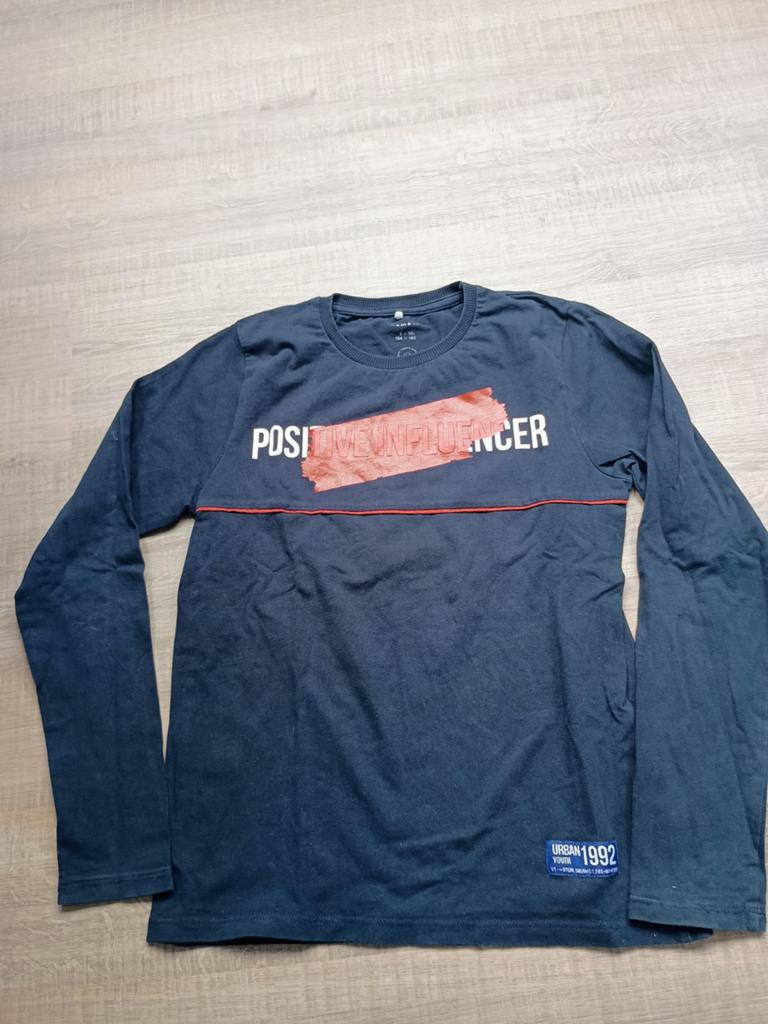 Name It Longsleeve "Positive Influencer" Maat 134-140, Kinderen en Baby's, Kinderkleding | Maat 134, Gebruikt, Ophalen of Verzenden