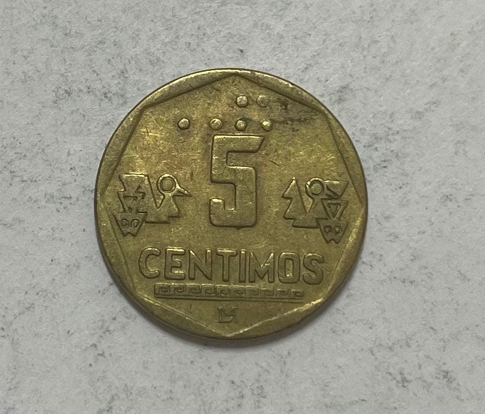 5 centimos Peru 1995, Ophalen of Verzenden