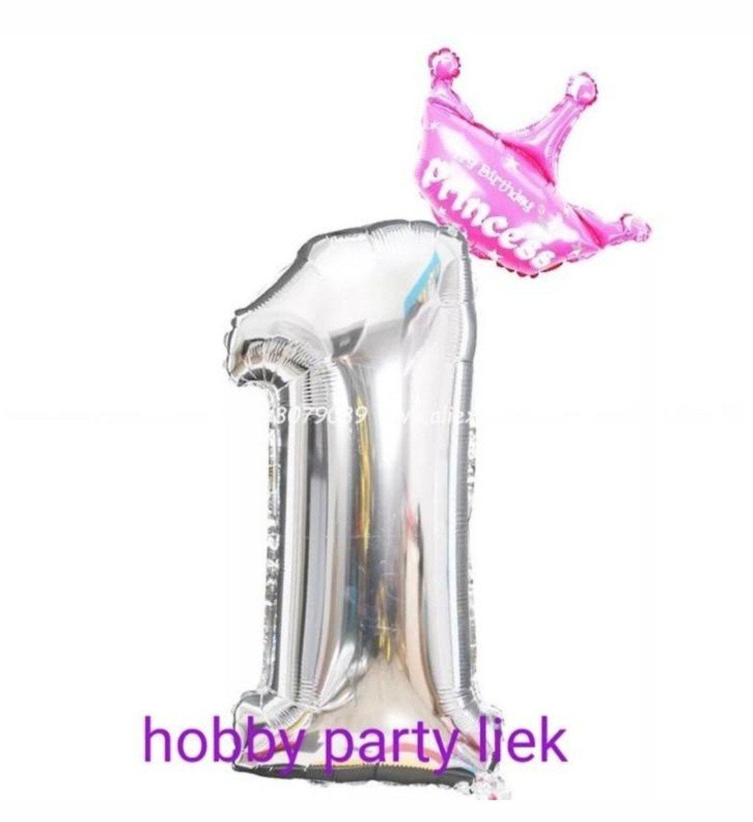 Cijfer 1 prinses / prins folieballon nr C559/C557, Ophalen of Verzenden, Nieuw, Versiering, Verjaardag