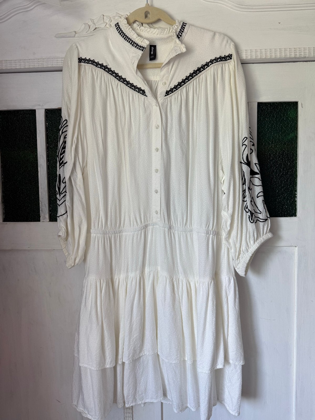 Nieuwe witte jurk met borduursel, maat XXL, Verzenden, Nieuw, Maat 46/48 (XL) of groter, Wit