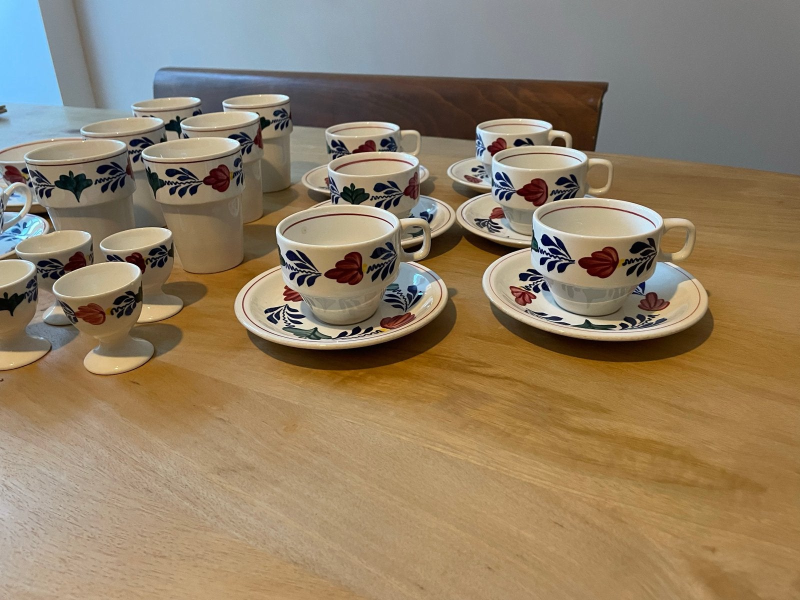 Vintage Boerenbont servies - Compleet set, Huis en Inrichting, Gebruikt, Overige merken, Keramiek, Landelijk/Boerenbont