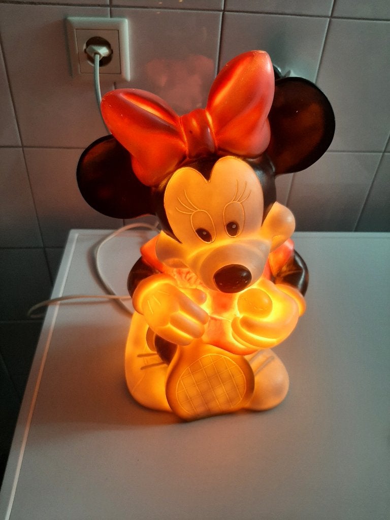 Vintage minnie mouse lamp, Ophalen, Mickey Mouse, Gebruikt, Beeldje of Figuurtje