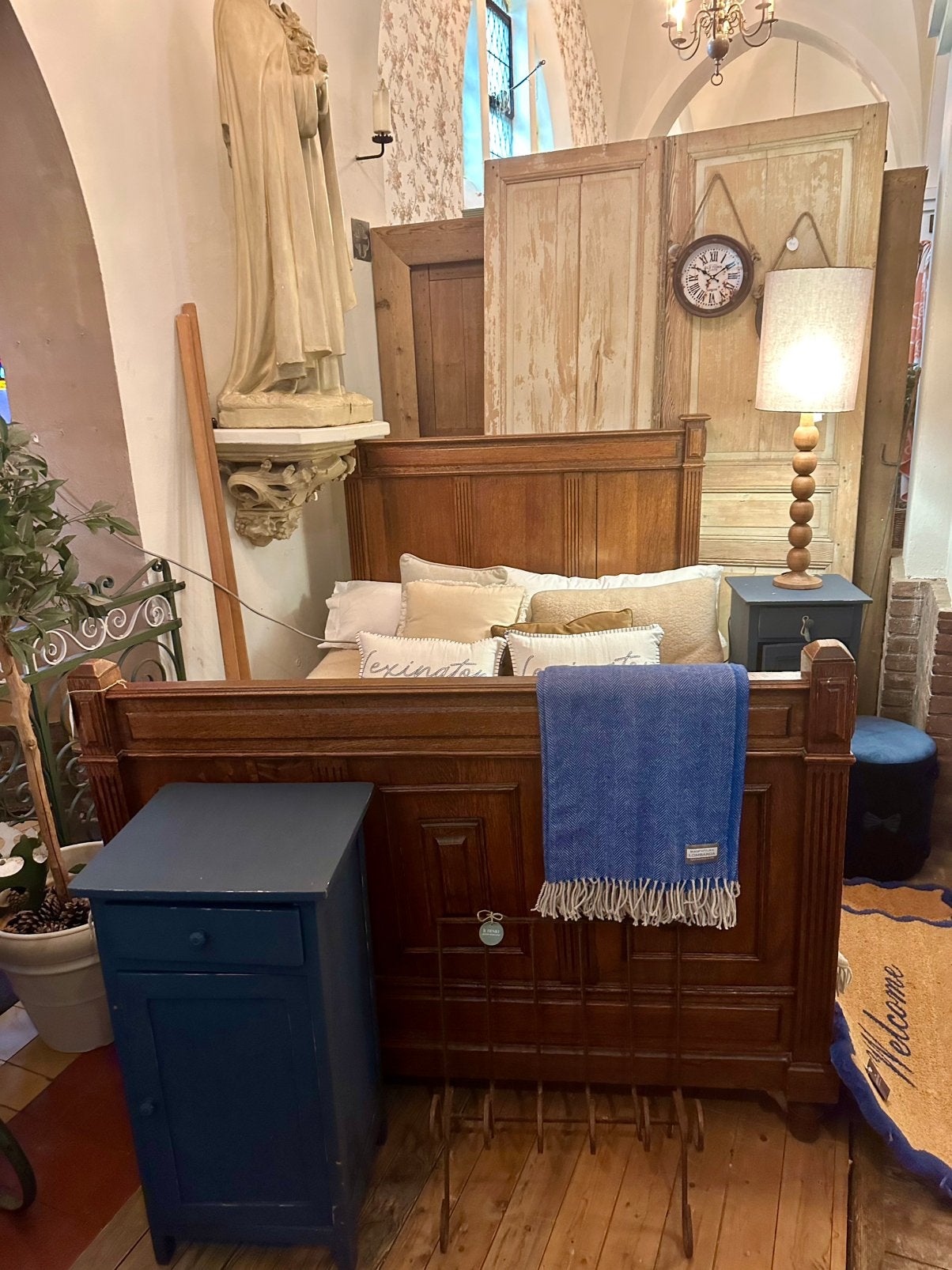 Prachtig houten twijfelaar bed, landelijke engelse stijl, Ophalen, Gebruikt, -, Twijfelaar