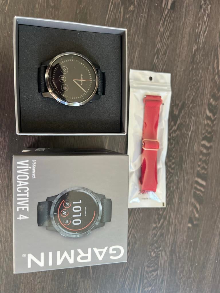 Garmin Vivoactive 4 GPS Smartwatch - Zo goed als nieuw + ext, Verzenden, Waterdicht, Afstand, Zo goed als nieuw