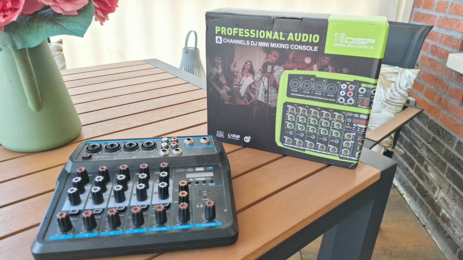 Mentafeltje 6 kanaals, Muziek en Instrumenten, Mengpanelen, Nieuw, Minder dan 5 kanalen, Ophalen of Verzenden