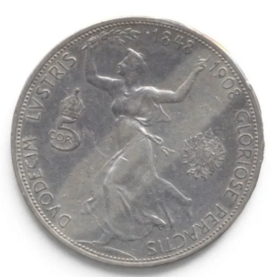 Oostenrijk-Hongarije (O) 5 Corona/Kronen 1908 60 jaar bewind