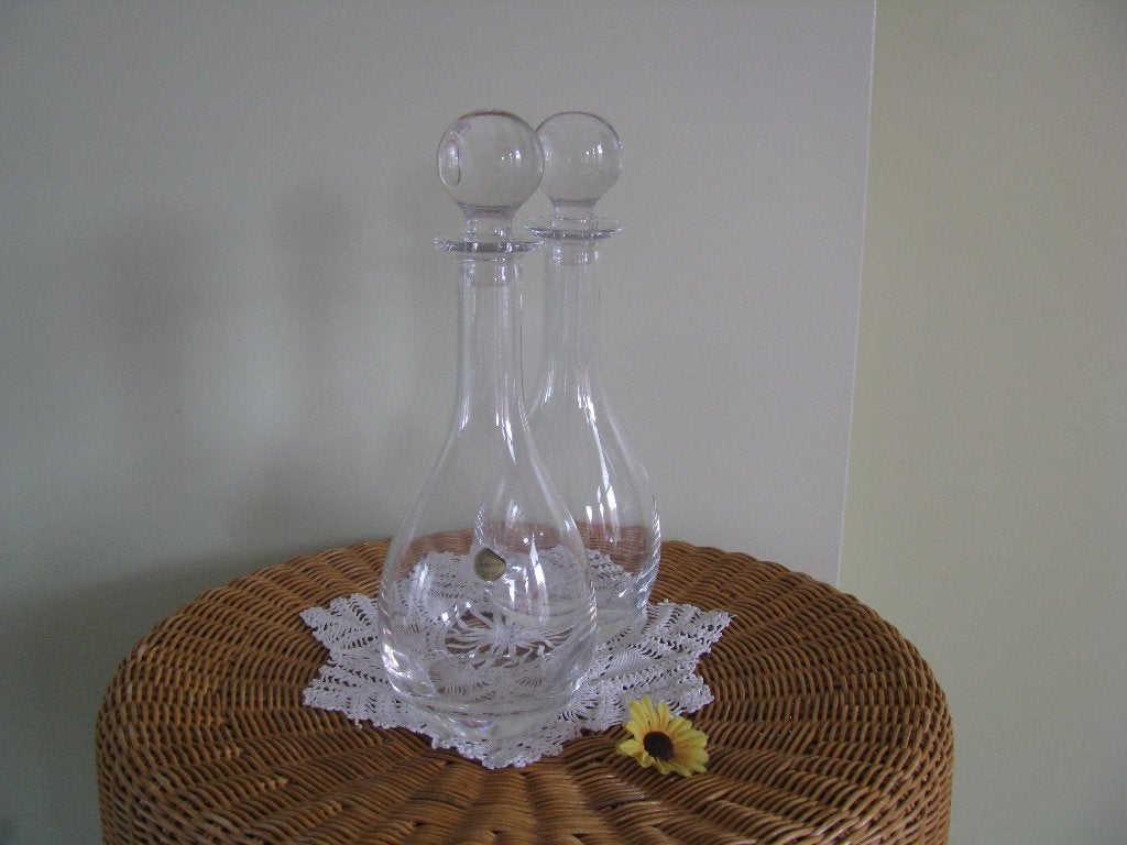 Albert Heijn * kristal * karaf voor wijn * BOURGOGNE * 2 x =, Overige typen, Ophalen of Verzenden, Zo goed als nieuw, Glas