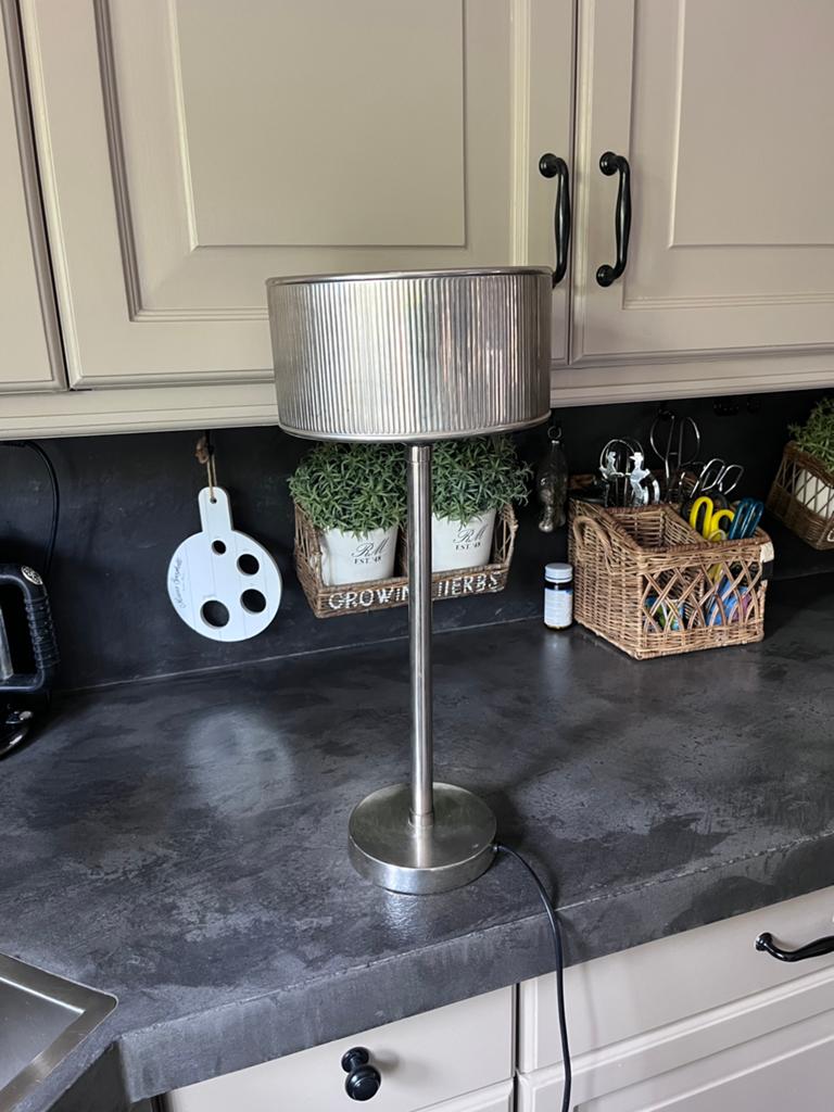 Riviera Maison metalen tafellamp, Huis en Inrichting, Lampen | Hanglampen, Ophalen of Verzenden, Zo goed als nieuw, Minder dan 50 cm