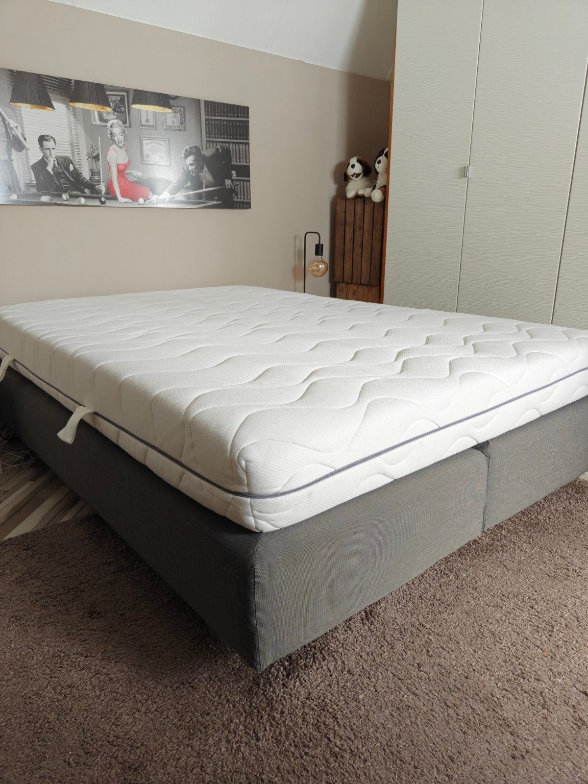 Boxspring 140x200 cm met matras, ideaal voor studenten, Ophalen, Gebruikt, Tweepersoons, 140 cm