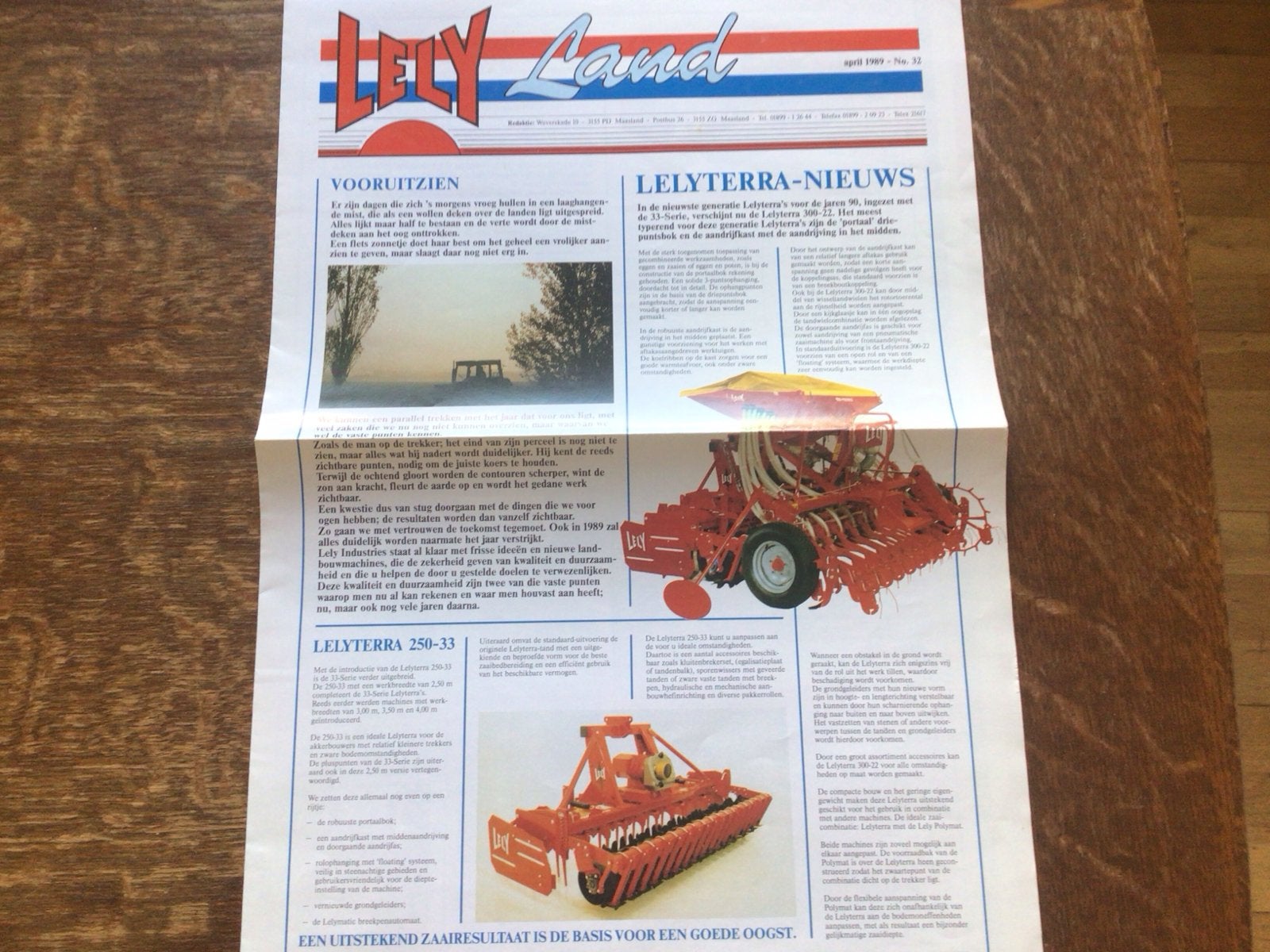 Lely Landbouwmachine Nieuwsbrief April 1989, Ophalen of Verzenden, Gelezen