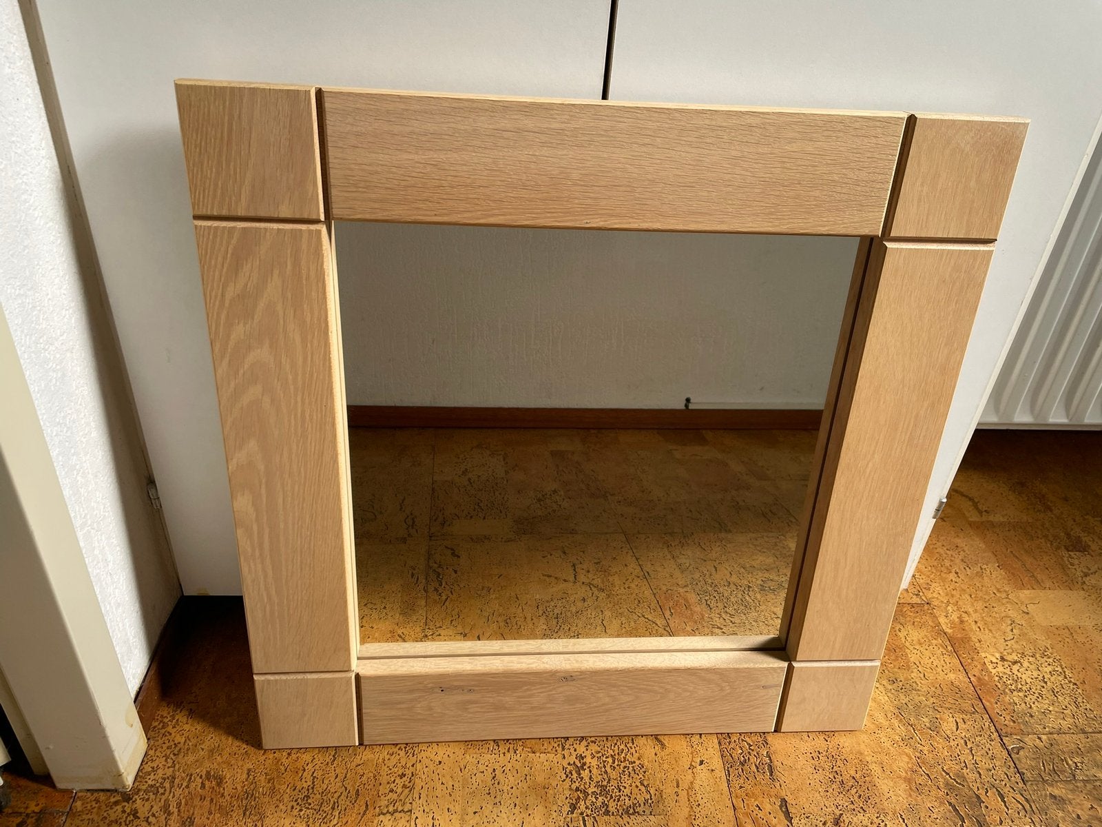 Vierkante eikenhouten spiegels 60x60, Ophalen, Minder dan 50 cm, Vierkant, Zo goed als nieuw