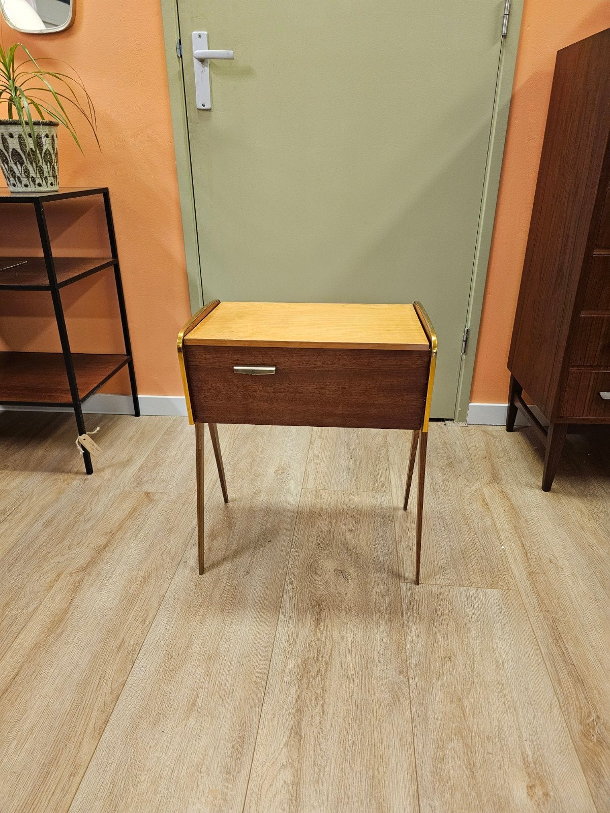 Vintage Naaidoos Naaibox Naaikastje Nachtkastje, Ophalen of Verzenden