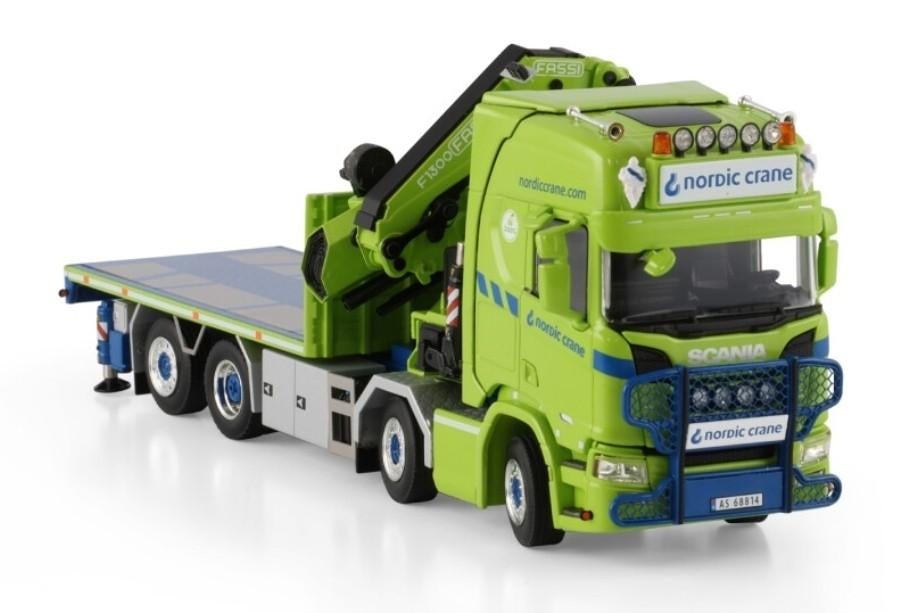 WSI SCANIA R HIGHLINE FASSI AUTOLAADKRAAN - NORDIC CRANE, Hobby en Vrije tijd, Modelauto's | 1:50, Wsi, ., Nieuw, Ophalen of Verzenden