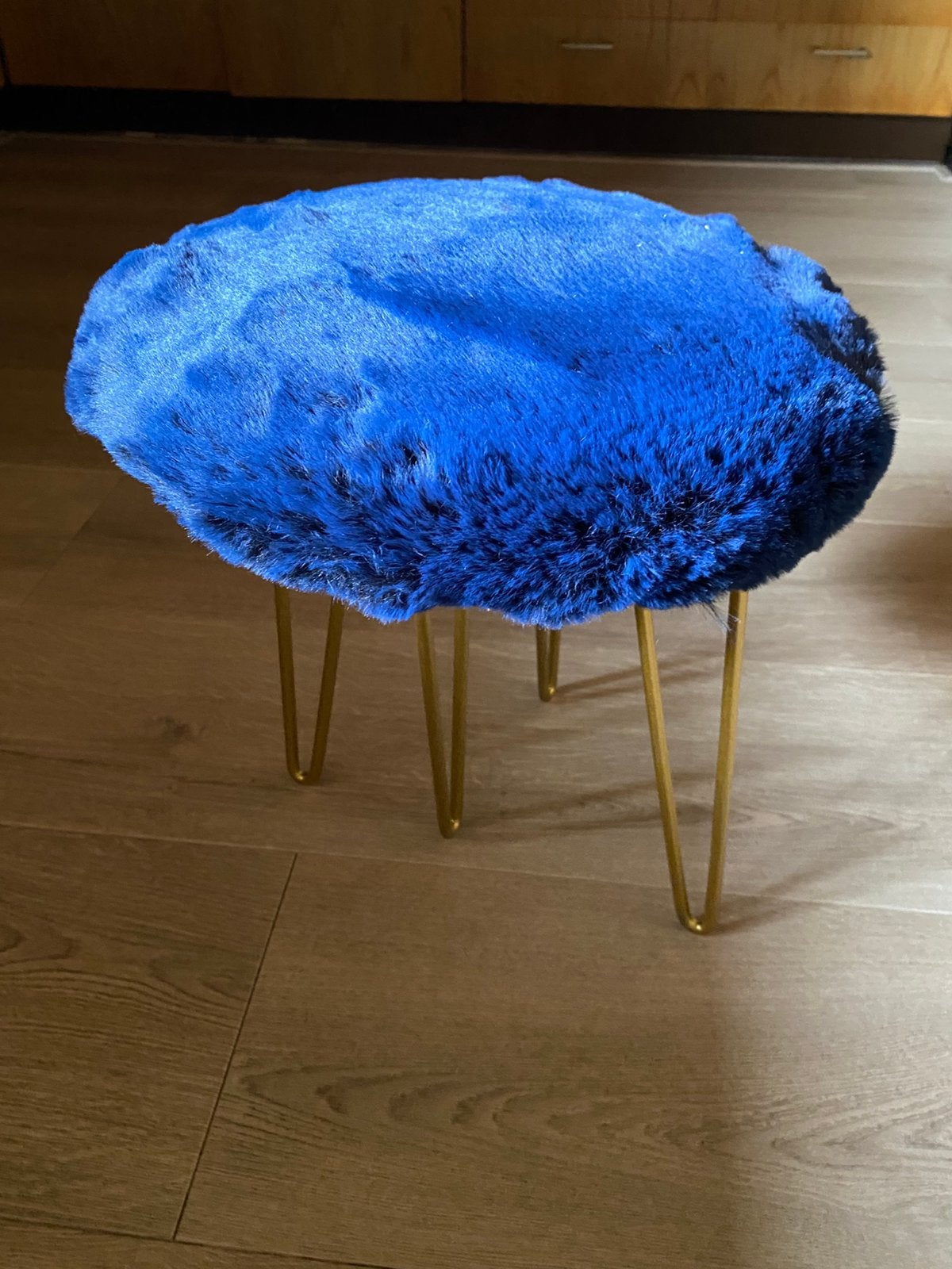 Zacht blauw krukje - Nieuw, Ophalen of Verzenden, Nieuw, Overige materialen