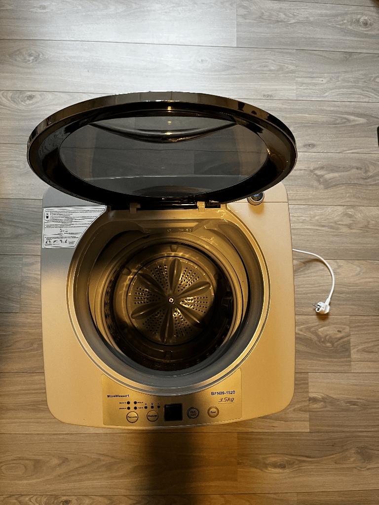 Camping/kleine wasmachine (3.5kg) movewasser BFN09-1520, Witgoed en Apparatuur, Wasmachines, Zo goed als nieuw, Bovenlader, Minder dan 4 kg