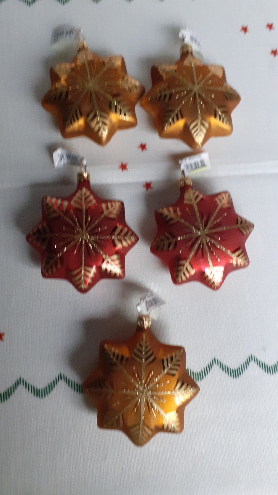 kerst ornamenten ster intratuin goud rood, Ophalen of Verzenden, Nieuw