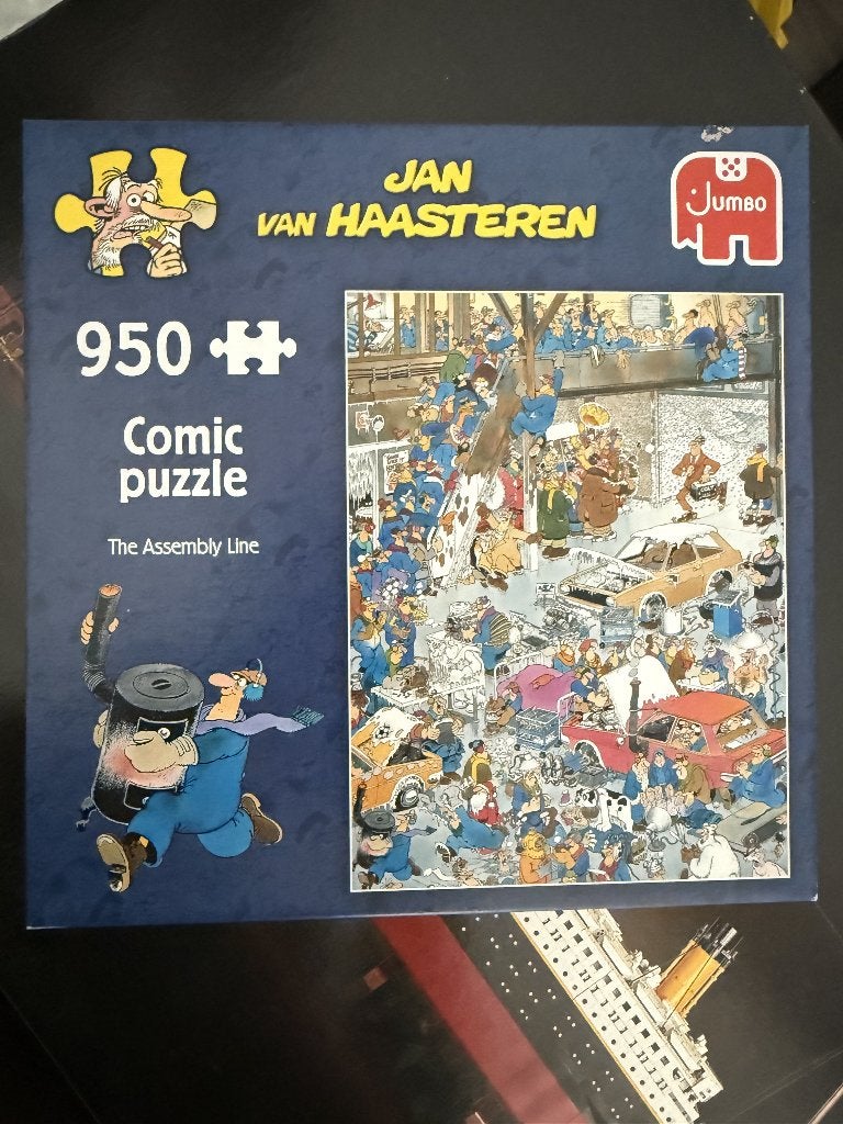 Jan van Haasteren The Assembly line 950 stukjes, Ophalen of Verzenden, 500 t/m 1500 stukjes, Zo goed als nieuw, Legpuzzel