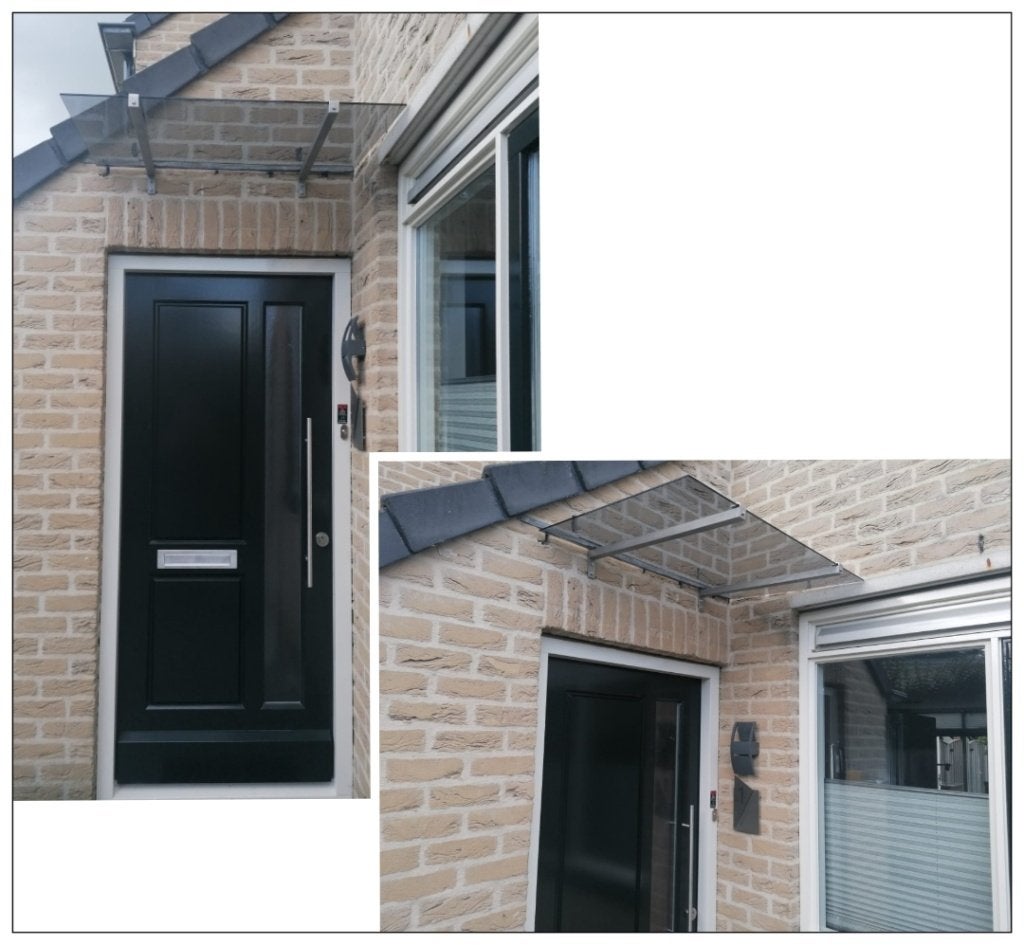 Deurluifel luifel overkapping glas/rvs NIEUW op maat gemaakt, Doe-het-zelf en Verbouw, 120 cm of meer, Overige typen, Nieuw, Ophalen of Verzenden