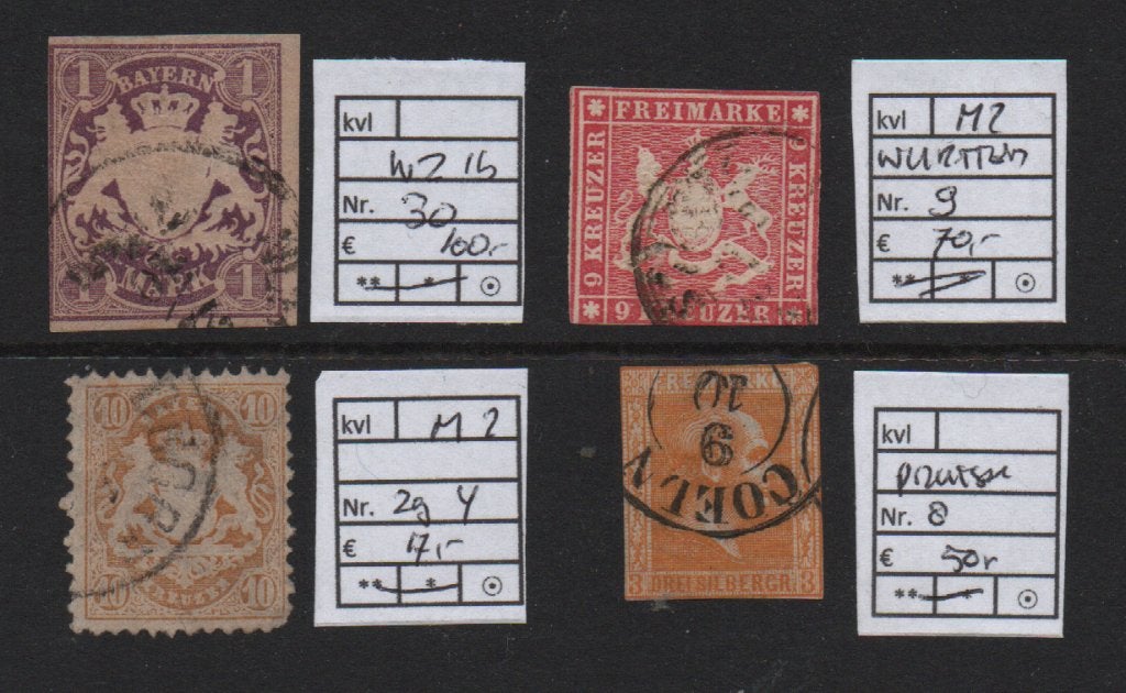 M2) kaveltje Oud Duitse staten bijzondere zegels, Ophalen of Verzenden, Buitenland