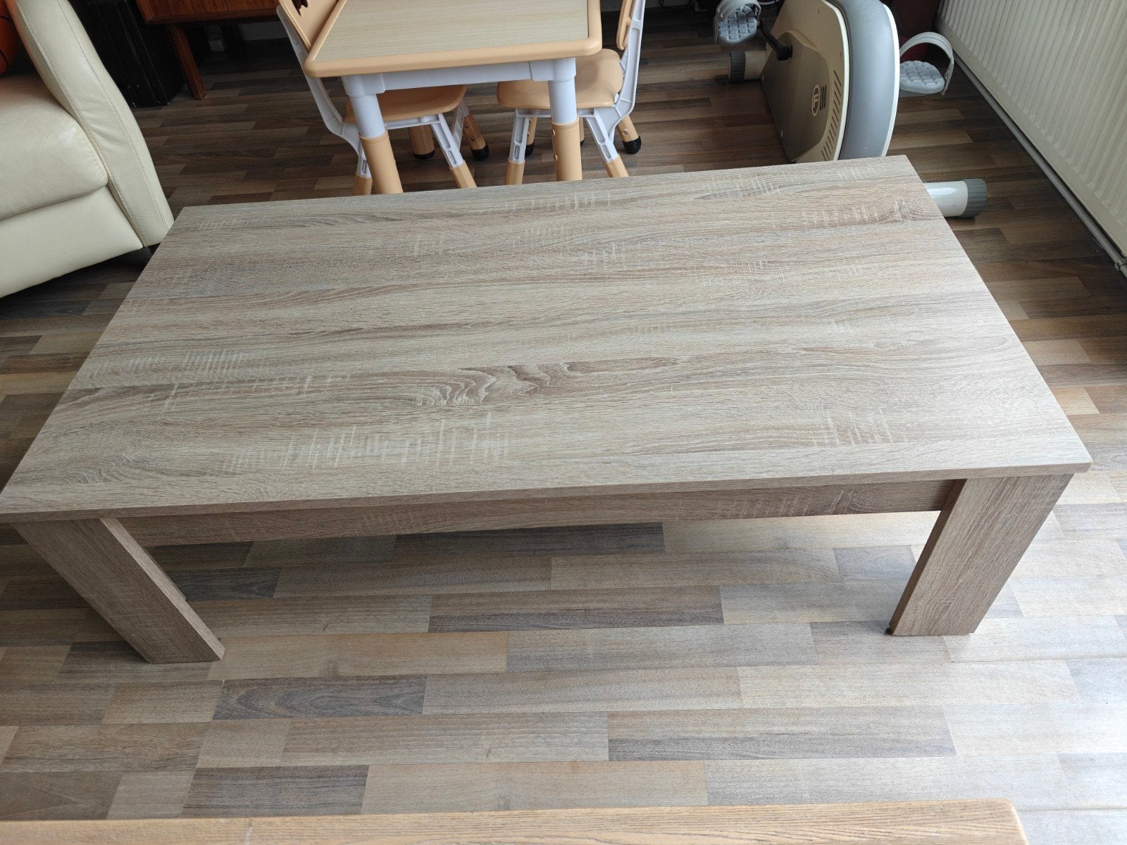Salontafel met houtlook, licht beschadigd, Ophalen, Gebruikt, 100 tot 150 cm, 50 tot 100 cm