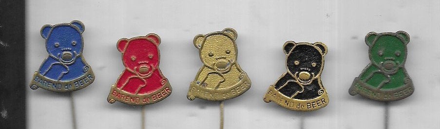 5 X BAREND DE BEER STRIP SPELDEN, Ophalen of Verzenden, Gebruikt, Overige onderwerpen, Speldje of Pin