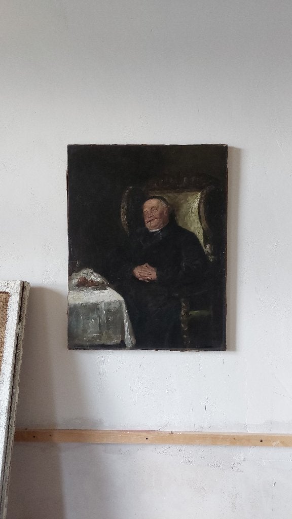 Eduard Grützner slapende monnik olie op doek schilderij, Antiek en Kunst, Kunst | Schilderijen | Klassiek, Ophalen of Verzenden