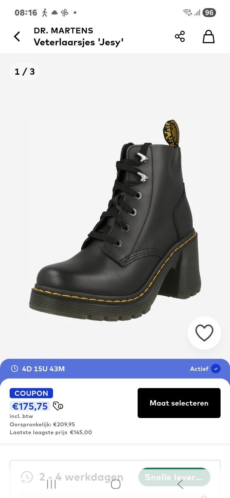 Dr. Martens laarsjes M 36, Kleding | Dames, Schoenen, Zwart, Nieuw, Ophalen of Verzenden, Dr. Martens