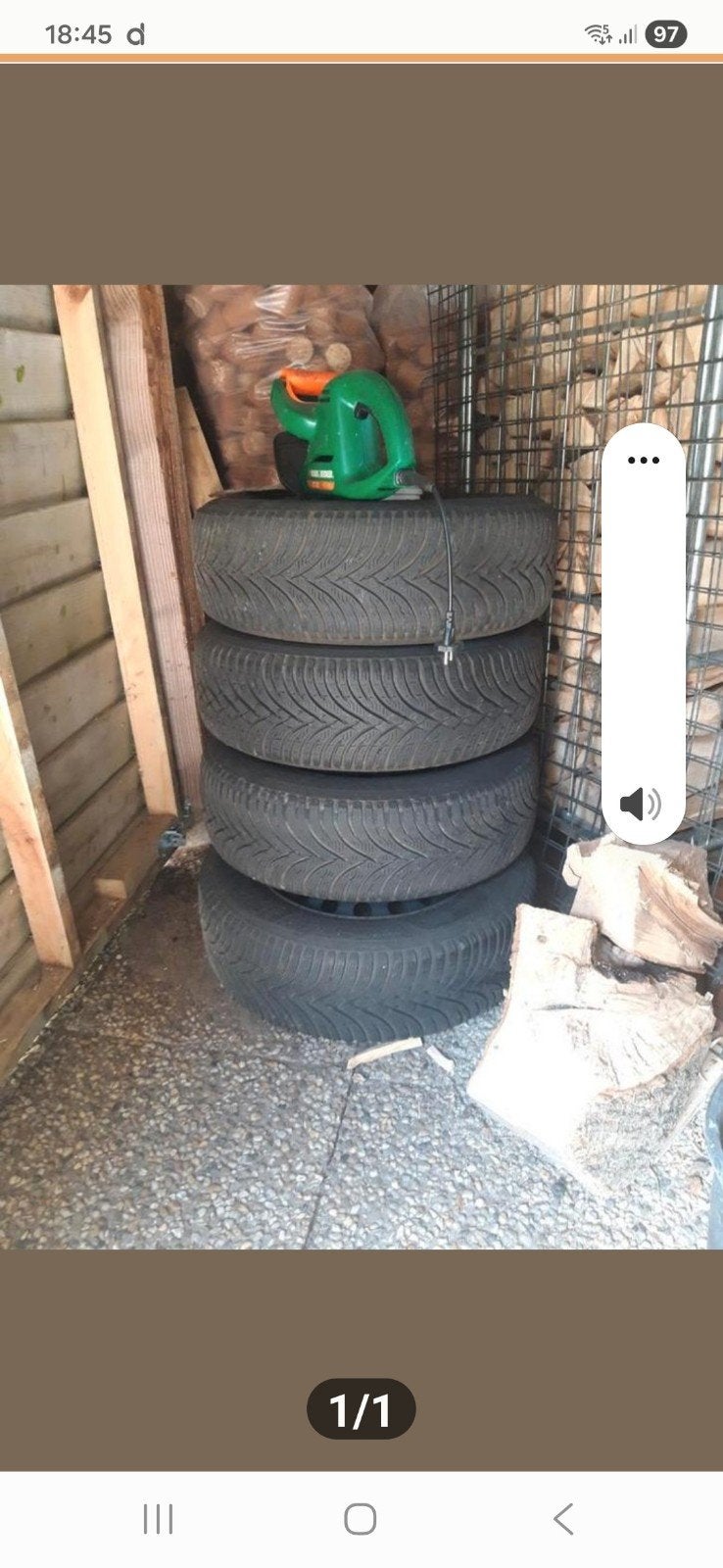 4 velgen met winterbanden, Ophalen