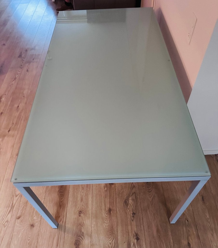 Moderne IKEA TORSBY Eettafel – Matglas & Chroom, Ophalen, Gebruikt, 50 tot 100 cm, Glas
