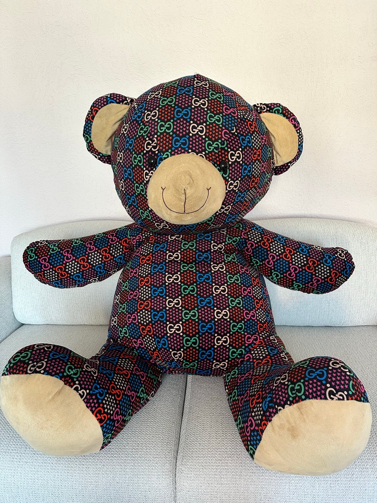 Grote knuffelbeer met Gucci-patroon, Ophalen, Overige merken, Overige karakters, Beer