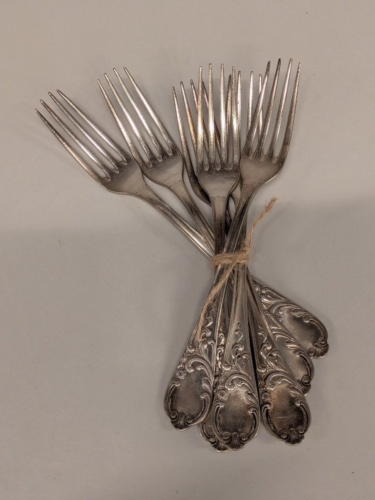 Christofle Marly dinervorken verzilverd, set van 6, Ophalen of Verzenden