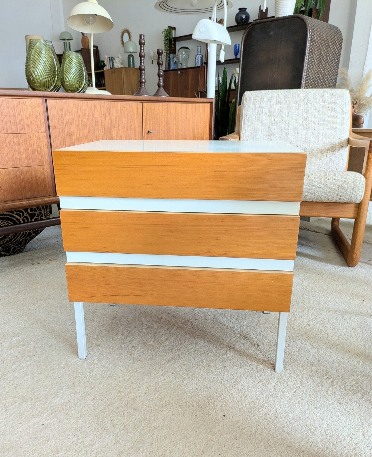 Vintage retro ladekastje midcentury, Ophalen, ., Interlübke, Zo goed als nieuw