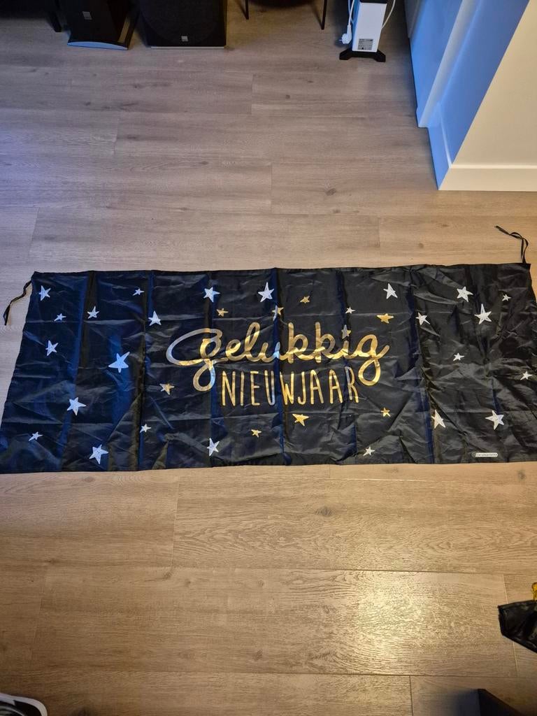 Gelukkig Nieuwjaar vlag, Ophalen of Verzenden, Zo goed als nieuw