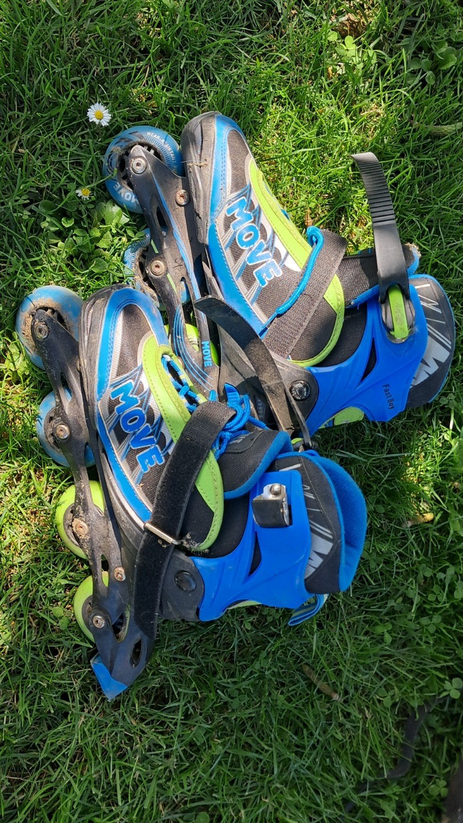 Skilers - Blauw/Groen - Maat Verstelbaar, Overige merken, Kinderen, Ophalen of Verzenden, Inline skates 4 wielen