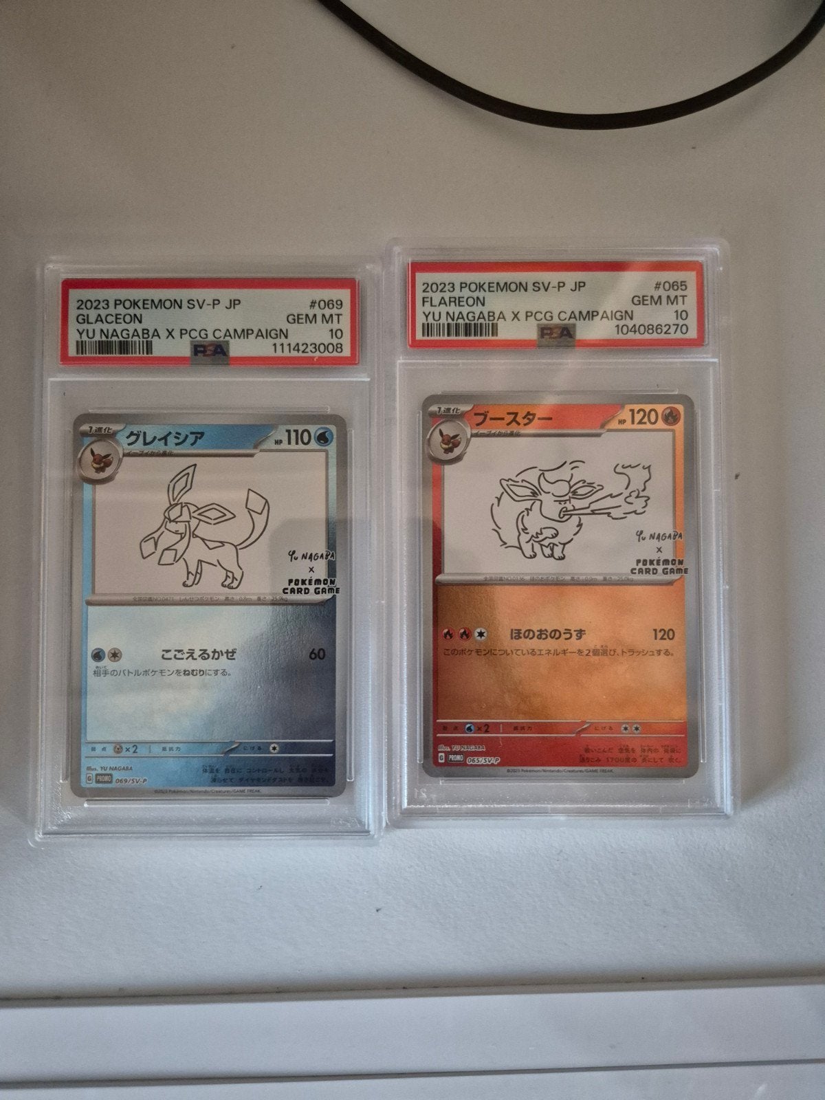 Yu Nagaba Flareon & Glaceon PSA 10 Pokémon kaarten, Ophalen of Verzenden, Nieuw, Meerdere kaarten